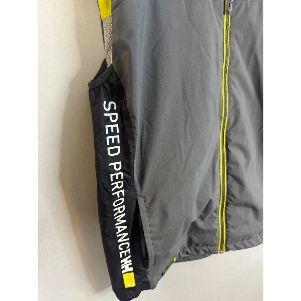 Helly Hansen Speed Performance HH Vest Grey Neon Yellow Full Zip Mens XL